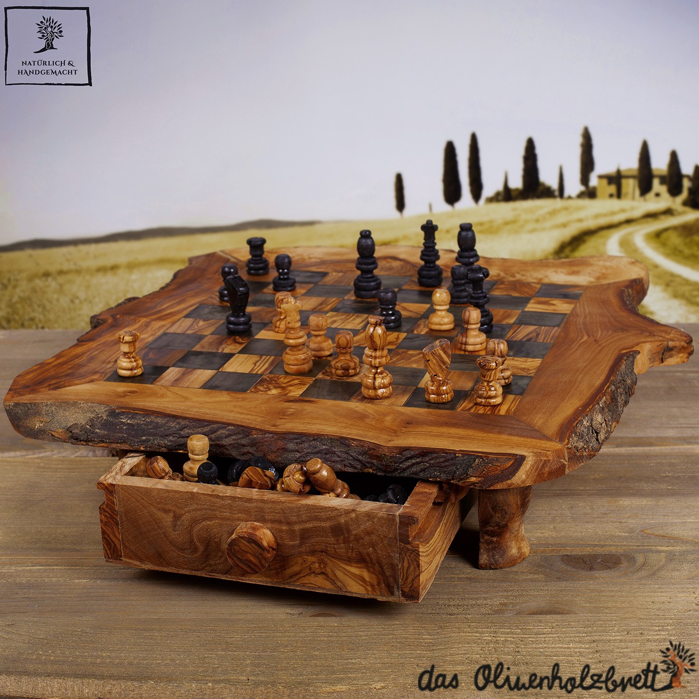 Schachspiel Schach Holz Schachbrett mit Dame